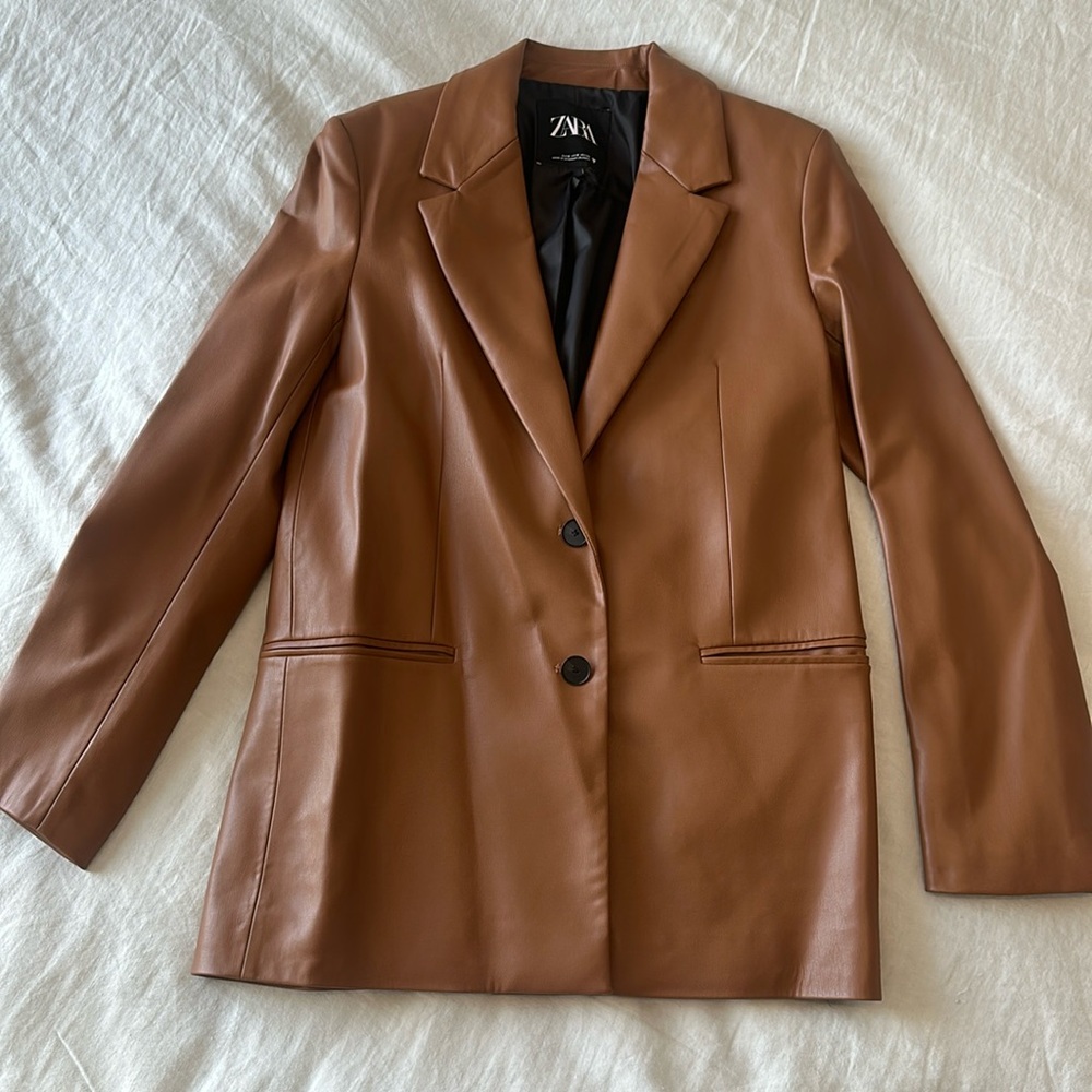 Zara Leather Blazer